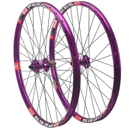 26/27.5/29 Inch Mountain Bike Wheelset Disc Brake Sealed Bearing Hubs Support 8-11 Speed Cassette Quick Release Wheel Set Front 9*100mm Rear 10*135mm Front/Rear Wheel 32H ( Color : Purple , Size : 29i
