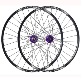 OMDHATU Mountain Bike Wheel 26 / 27.5 / 29 Inch Mountain Bike Wheelset Disc Brake Sealed Bearing Support 8-12 Speed Cassette Thru Axle Wheel Set Front 100 * 15mm Rear 142 * 12mm (Color : Purple, Size : 27.5inch)