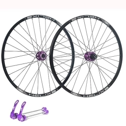 OMDHATU Mountain Bike Wheel 26 / 27.5 / 29 Inch Mountain Bike Wheelset Disc Brake Sealed Bearing Support 8-9-10-11-12 Speed Cassette Quick Release Wheel Set Front 100 * 9mm Rear 135 * 10mm (Color : Purple, Size : 26inch)