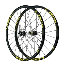 KANGXYSQ Spares 26 27.5 29 Inch Mountain Bike Wheelset MTB Front Rear Bicycle Rims Set Quick Release Red Black Hub Disc Brake Wheels For 8 9 10 11 12 Speeds (Color : Black Hub gold label, Size : 27.5in)