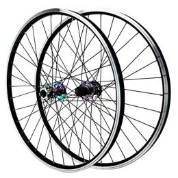 vivianan Spares 26 27.5 29 Inch Mountain Bike Wheelset, Quick Release Aluminum Alloy Rim 24H Disc Brake MTB Wheelset, Front Rear Wheels Bicycle Wheels, Fit 8-12 Speed Cassette ( Color : Color hub , Size : 29inch )