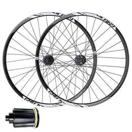 DYSY Mountain Bike Wheel 26 27.5 29 Inch MTB Bicycle Wheelset, Double Wall Aluminum Alloy Hybrid / Mountain Hub Sealed Bearings 32 Hole Disc Brake for 7-12 Speed (Color : Black, Size : 29 inch)