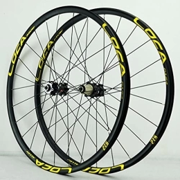 LSRRYD Mountain Bike Wheel 26 / 27.5 / 29 Inch MTB Bicycle Wheelset Lightweight Mountain Bike Wheels 24H Hub Aluminum Alloy Rim Quick Release Disc Brake Wheels Fit 7-12 Speed Cassette 1680g ( Color : Black Gold , Size : 26 inch )