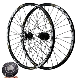 DYSY Mountain Bike Wheel 26 / 27.5 / 29 Inch MTB Bike Wheelset, Aluminum Alloy Double Wall Rim QR 9x100mm Hybrid / Mountain Disc Brake Wheels For 7-12 Speed (Color : Black, Size : 27.5 inch)