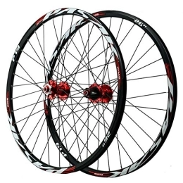 SN Mountain Bike Wheel 26 / 27.5 / 29 Inch MTB Bike Wheelset Front 2 Rear 5 Bearing Bicycle Wheel Set Double Wall Rim 6 Nail Disc Brake Quick Release 3 Claw (Color : Red Hub red label, Size : 27.5inch)