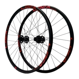 ZFF Spares 26 / 27.5 / 29 Inch MTB Wheelset Center Lock Disc Brake Mountain Bike Wheel Quick Release Aluminum Alloy Rim Front and Rear Wheels 7 / 8 / 9 / 10 / 11 / 12 Speed Cassette 28 Holes (Color : Red, Size : 27.5'')