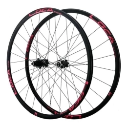 ZFF Spares 26 / 27.5 / 29 Inch MTB Wheelset Disc Brake Quick Release Mountain Bike Wheel Aluminum Alloy Double Wall Rim Micro Spline 12 Speed 24 Holes (Color : Red, Size : 26'')