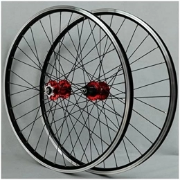 VPPV Mountain Bike Wheel 26 / 27.5 / 29 Inch V Brake Mountain Bike Wheels, Double Wall Aluminum Alloy Hybrid / MTB Rim Wheelset 32 Holes for 7 / 8 / 9 / 10 / 11 Speed (Color : Red, Size : 27.5 INCH)