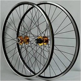 YANHAO Mountain Bike Wheel 26 / 27.5 / 29 Inch V-brake Mountain Bike Wheels, Quick Disassembly With 32 Holes, Suitable For 7 / 18 / 9 / 10 / 11 Speeds (Color : Gold, Size : 27.5 INCH)