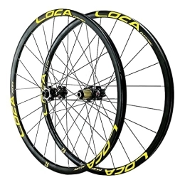 DaGuYs Mountain Bike Wheel 26 / 27.5 / 29 Inches Bicycle Hub Wheel Disc Brake Mountain Bike Rims 24 Holes Ultralight Alloy Wheels for 8 9 10 11 12 Speed Bike Parts (Yellow 29in)