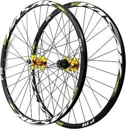 FOXZY Spares 26 "27.5" 29 "Mountain Bike Disc Brake Wheel Set Bicycle Front And Rear Quick Release Hub 32 Holes 7 8 9 10 11 12 Speed (Color : Gold1, Size : 26'')