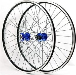 HAENJA Mountain Bike Wheel 26"27.5"29" Mountain Bike Wheel Pair Bicycle Rims V Brake Discs Brake Hubs 32 Holes 7 8 9 10 11 12 Speed Wheelsets (Color : Blue, Size : 29'')