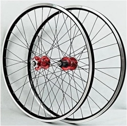 HAENJA Mountain Bike Wheel 26"27.5"29" Mountain Bike Wheel Pair Bicycle Rims V Brake Discs Brake Hubs 32 Holes 7 8 9 10 11 12 Speed Wheelsets (Color : Red, Size : 27.5'')