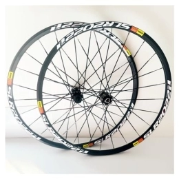 DFNBVDRR Mountain Bike Wheel 26 / 27.5 / 29" Mountain Bike Wheelset Aluminum Alloy Rim Quick Release 100 / 135mm Disc Brake Wheels 24H Straight Pull Spokes 120 Clicks Hub (Color : Svart, Size : 27.5in)