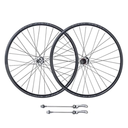 Generic Mountain Bike Wheel 26 / 27.5 / 29" Mountain Bike Wheelset Disc Brake MTB Rim Quick Release Wheels 32H Hub For 7 / 8 / 9 / 10 / 11 Speed Cassette Bicycle Wheelset 1900g (Color : Gold, Size : 26'') (Silver 29)