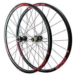 ZCXBHD Spares 26 / 27.5 / 29" Mountain Bike Wheelset MTB Front and Rear Wheels Thru Axle Disc Brake 24 Holes Bike Wheel Ultralight MTB Aluminum Alloy Rim 8 9 10 11 12 Speed (Color : Red, Size : 26in)