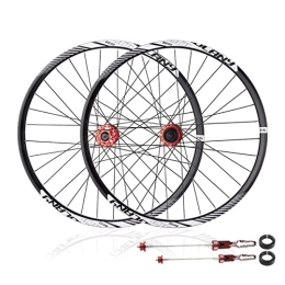 Samnuerly Spares 26 / 27.5 / 29" MTB Bike Wheel Set Disc Brake Quick Release / Thru Axle 32H Rim 8-12 Speed Cassette Hub Double Layer Alloy Front Rear Wheels For Mountain Bike (Color : Red, Size : 29in) (Red 27.5in)
