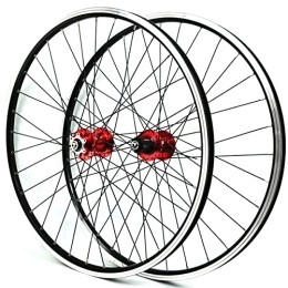 KANGXYSQ Mountain Bike Wheel 26" 27.5" 29" MTB Bike Wheelset Mountain Bike Wheel Set Quick Release Disc Brakes For 7-12 Speed 32H Aluminum Alloy Rim (Color : Red, Size : 29.5INCH)