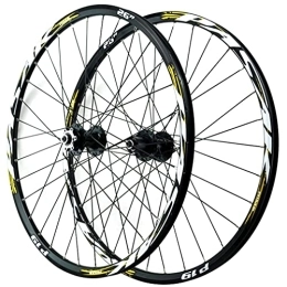 Generic Mountain Bike Wheel 26" 27.5" 29" MTB Rim Mountain Bike Disc Brake Wheelset Bicycle Quick Release Wheels 32 Holes Hub For 7 / 8 / 9 / 10 / 11 / 12 Speed Cassette Front And Rear Wheel 2035g (Color : Gold a, Size : 29'') (Yell
