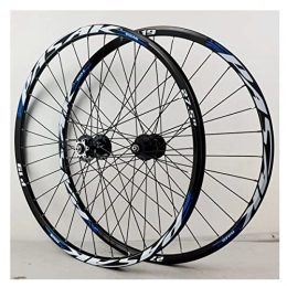 Asiacreate Spares 26 / 27.5 / 29'' MTB Wheelset Sealed Bearing Quick Release Mountain Bike Wheel Alloy Disc Brake 7-11 Speed Cassette Double Wall 32H Rim Bike Wheel Set (Color : Blue, Size : 27.5'')