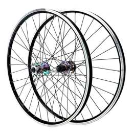 Samnuerly Mountain Bike Wheel 26 / 27.5 / 29" MTB Wheelset V Disc Brake Wheel Set Quick Release Bicycle Wheels Mountain Bike Rim 32H Hub For 7 / 8 / 9 / 10 / 11 / 12 Speed Cassette 2016g (Color : Gold, Size : 27.5'') (Colorful 26’’)