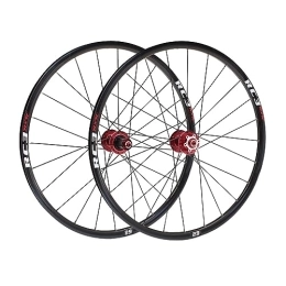 DFNBVDRR Mountain Bike Wheel 26 / 27.5 / 29In Mountain Bike Wheelset Quick Release Disc Brake MTB Wheel 120 Clicks 24H Carbon Fiber Hub Fit 9-11 Speed Cassette (Color : Red, Size : 27.5'')