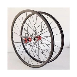 ZFF Spares 26 / 27.5 / 29inch Mountain Bike Wheelset Aluminum Alloy Double Wall Rim MTB Wheels Quick Release Disc Brakes 24H Flat Spokes Bike Wheels Fit 8 / 9 / 10 / 11speed Cassette (Color : Red, Size : 29'')