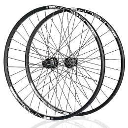 DFNBVDRR Mountain Bike Wheel 26 27.5 29inch MTB Wheelset Aluminum Alloy Double Wall Rim Mountain Bike Wheel 120 Clicks Disc Brake QR Hub (Color : Svart, Size : 27.5in)
