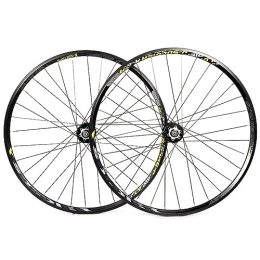 ZFF Spares 26 27.5 29inch MTB Wheelset Aluminum Alloy Double Wall Rim Mountain Bike Wheel Disc Brake Quick Release 7 / 8 / 9 / 10 / 11speed Cassette 32 Holes (Color : Yellow, Size : 29'')
