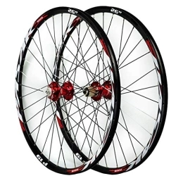 ZFF Spares 26 / 27.5 / 29inch MTB Wheelset Disc Brake Mountain Bike Front And Rear Wheel Sealed Bearing Double Wall Quick Release 7 8 9 10 11 Speed (Color : Red, Size : 26in)