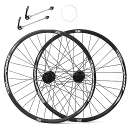 ZFF Spares 26 27.5 29inch MTB Wheelset Disc Brake Quick Release Aluminum Alloy Double Wall Rim Mountain Bike Wheel 5 Bearings 9 / 10 / 11 / 12speed 32 Holes For XC / AM / DJ Wheels (Color : Svart, Size : 29'')