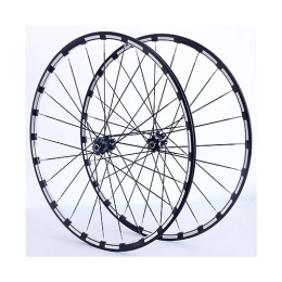 ZFF Spares 26 27.5 29inch MTB Wheelset Milling Three Sides Aluminum Alloy Double Wall Rim Mountain Bike Wheel Disc Brake Quick Release 8 / 9 / 10 / 11speed Cassette 24 Holes (Color : Svart, Size : 29'')