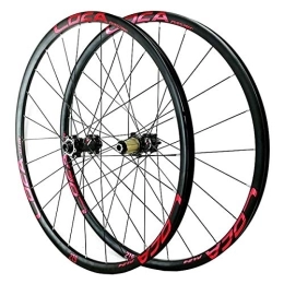 ZFF Spares 26 27.5 29inch MTB Wheelset Thru Axle Mountain Bike Front & Rear Wheel Disc Brake Road Bike Matte 8 9 10 11 12 Speed 24 Hole (Color : Red 2, Size : 27.5in)