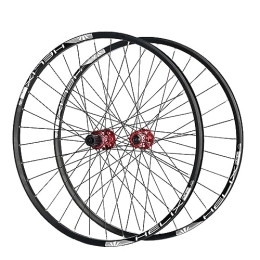 ZCXBHD Spares 26 27.5 29inch MTB Wheelset Ultralight Aluminum Alloy Double Wall Rim Mountain Bike Wheel Disc Brake Quick Release 8 / 9 / 10 / 11speed Cassette 32 Holes (Color : Red, Size : 27.5'')