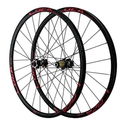 SN Spares 26 / 27.5 / 700C / 29 Bike Wheelset Mountain Road Bicycle Wheels Thru Axle Front Rear Rim Cycling Wheel Set Disc Brake 8-12 Speed Cassette (Color : Black hub Red logo, Size : 29in)
