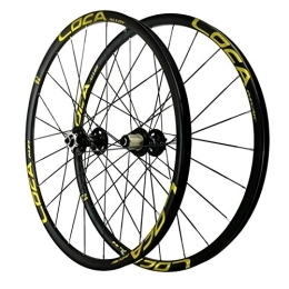 SJHFG Mountain Bike Wheel 26 / 27.5 Inch Bicycle Wheel Set, Aluminum Alloy Quick Release Wheel Disc Brake Wheel Mountain Bike Wheel (Color : Yellow, Size : 27.5inch)