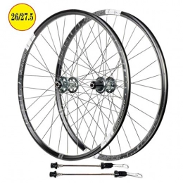 HYLH Spares 26 / 27.5 Inch Bike Wheels, Double Wall Aluminum Alloy Quick Release Hybrid / Mountain Disc Rim Brake 11 Speed Sealed Bearings Hub