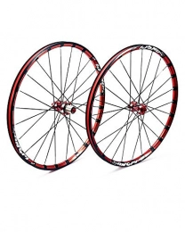 WXX Mountain Bike Wheel 26 / 27.5 Inch Mountain Bike Wheel Set Direct-Pull Double-Layer Aluminum Alloy Wheels 5 Bearing Bicycle Wheel Bicycle Accessories, Black red, 26 inches