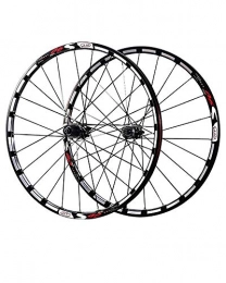 WXX Spares 26 / 27.5 Inch Mountain Bike Wheel Set Double Wall Aluminum Alloy Wheels 24 Holes Sealed Bearing Hub Disc Brakes Bicycle Accessories, Black, 26 inches