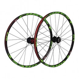 CWYP-MS Mountain Bike Wheel 26 / 27.5 Inch Mountain Bike Wheels，Bike Wheelset，MTB Bike Wheel Set Disc Rim Brake 8 9 10 11 Speed Sealed Bearings Hub Hybrid Bike Touring (Color : Green, Size : 26inch)