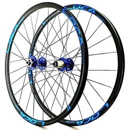SN Mountain Bike Wheel 26 27.5 Inch Mountain Bike Wheelset Quick Release 6 Nail Disc Brake 6 Claw Double Wall Cycling Wheel Set For 7 8 9 10 11 12 Cassette Flywheel (Color : Blue Hub blue logo, Size : 26inch)