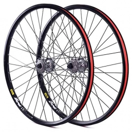 Cuthf Spares 26 / 27.5" Mountain Bike Wheelset, Bicycle Front Rear Wheel Double Walled Alloy Rim QR Disc Brake 8-10 Speed Cassette Hub Sealed Bearing, 27.5