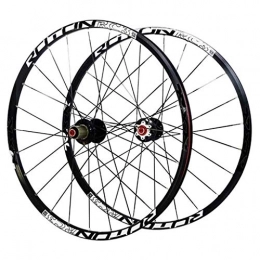 Cuthf Mountain Bike Wheel 26" 27.5" Mountain Bike Wheelset, Double Wall Aluminum Alloy Bicycle Rim Disc Brake Double Wall Ultralight Carbon Quick Release 24H 9 / 10 / 11 Speed