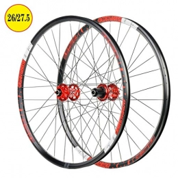 HWL Mountain Bike Wheel 26 / 27.5" MTB Bike Disc Brake Wheelset, Double Wall Aluminum Alloy Quick Release Hybrid / Mountain Bearings Hub 8 / 9 / 10 / 11 Speed (Color : A, Size : 26 inch)