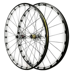 DaGuYs Mountain Bike Wheel 26 / 27.5in Front Rear + Wheel QR Mountain Bike Wheel Set Disc Brake Three Sides CNC 7 / 8 / 9 / 10 / 11 / 12 Speed 24 Holes (Silver hub 27.5in)