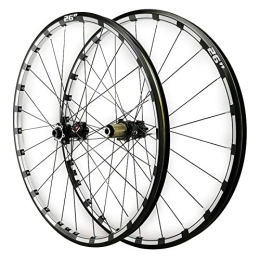 ZFF Spares 26 / 27.5in Mtb Front Rear Wheel Thru axle Mountain Bike Wheel Set Disc Brake Three Sides CNC 7 / 8 / 9 / 10 / 11 / 12 Speed 24 Holes (Color : Black hub, Size : 26in)