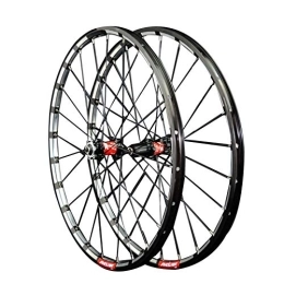 SJHFG Mountain Bike Wheel 26 / 27.5inch Bike Wheelset, Quick Release 24-hole Straight Pull 4 Bearing Disc Brake Wheel MTB Rim Cycling Wheels (Color : Black red, Size : 27.5inch)