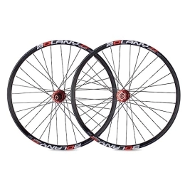 ZFF Spares 26 27.5inch MTB Wheelset Aluminum Alloy Double Wall Rim Mountain Bike Wheel Disc Brake Boost Thru Axle 8 9 10 11 Speed Front Rear Wheel 32 Holes (Color : Red, Size : 27.5'')