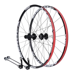 ZFF Spares 26 27.5inch MTB Wheelset Disc Brake Quick Release Mountain Bike Front And Rear Wheel Aluminum Alloy Rim 8 / 9 / 10 / 11 Speed Cassette 24 Holes Round Spokes (Color : Red, Size : 27.5'')