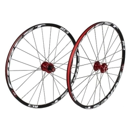 ZFF Mountain Bike Wheel 26 27.5inch MTB Wheelset Ultralight Aluminum Alloy Double Wall Rim Mountain Bike Wheel Disc Brake Quick Release 7 / 8 / 9 / 10 / 11speed 24 Holes 1790g (Color : Red, Size : 27.5'')